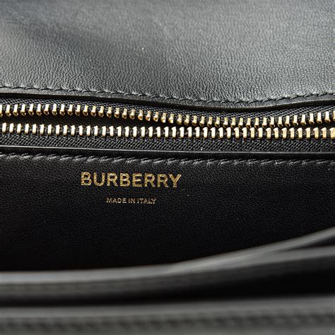 BURBERRY Calfskin Small TB Bag Black 